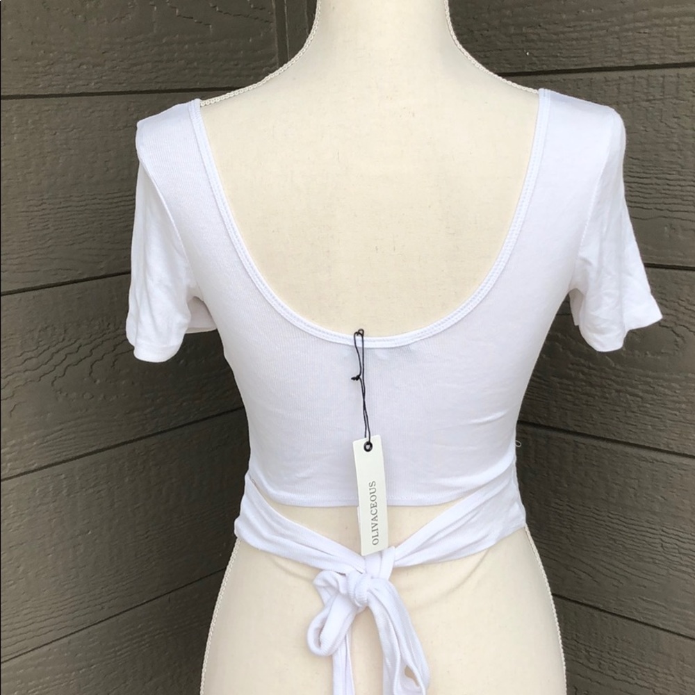 Olivaceous Mini Crop Tie Around Top - Picture 3 of 3